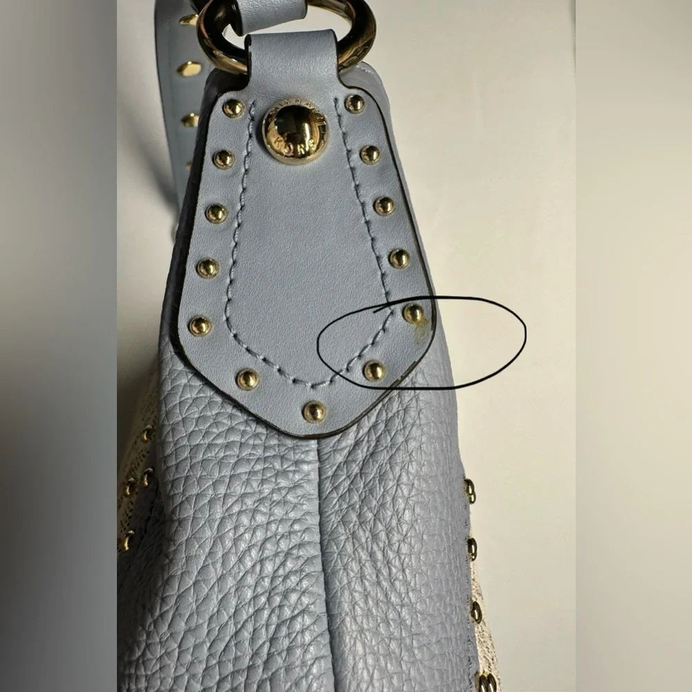 Michael Kors Blue and Cream Women's Bag